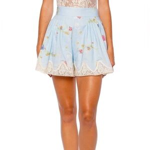 Zimmermann Luck floral in style of lace trim short